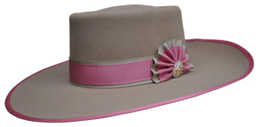 Ladies Hat with pink trim and hadband