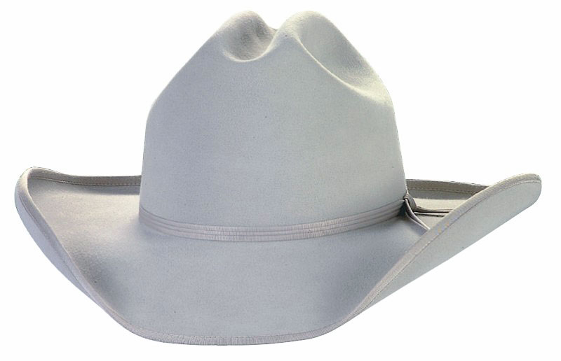123 Cattleman silverbelly color with matching bound edge ribbon