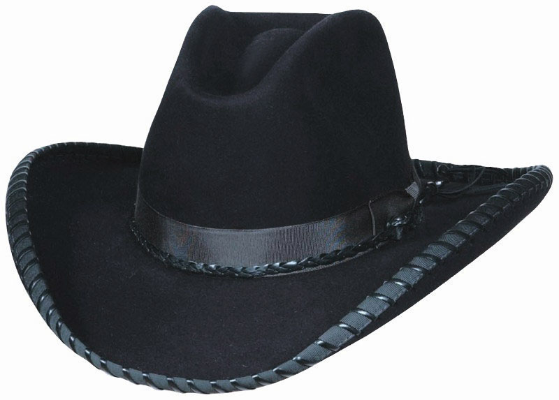 167 SANTA FE SPECIAL black hat with black braided leather hatband