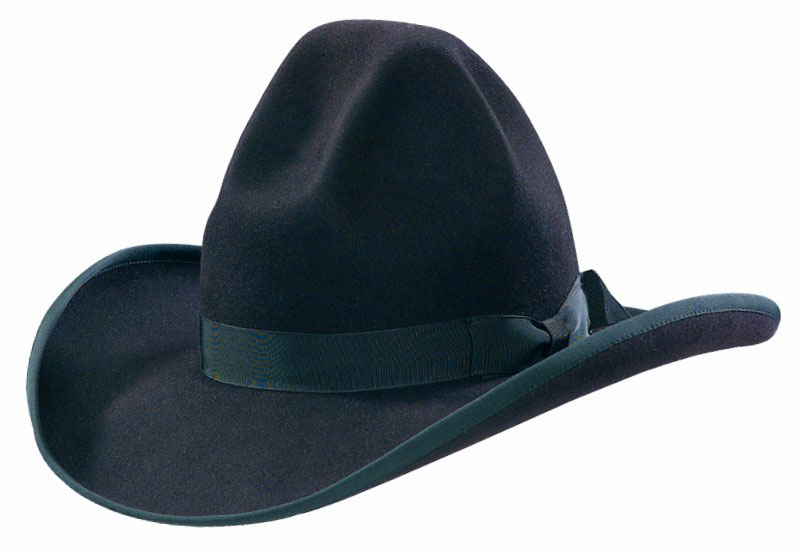 49 SIX SHOOTER black hat with black ribbon hatband