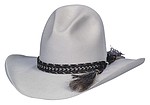 11 Gus style silverbelly color hat with 7-wide CMR horsehair, tails to front & back hatband