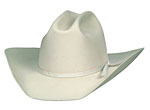 111 Cattleman style bone color hat with matching ribbon
