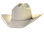 118 Cattleman style bone color hat with matching ribbon hatband