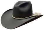 13 Gus style charcoal color hat with KH Western Loop Bone light Mix HH hatband
