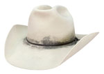131 MCQ-7 style bone color hat with narrow one ply leather hatband