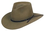 146 Drover style whiskey color hat with narrow brown hatband