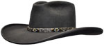90 Bozeman Broker style charcoal color hat with grey braided horsehair hatband