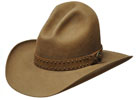 16 Tom Horn style whiskey color hat with RA 125 Brown double studded hatband