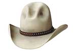 18 Derringer (Tom Horn) style bone color hat with RA 122 single studded leather hatband