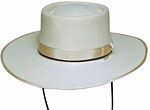 182 Bandera style bone color hat with LBS #1 - Black hatband