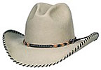 187 Windrider style sahara clor hat with Brown studded twisted leather hatband