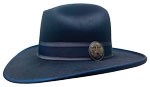 216 Low Safari style navy hat with 16 ligne Horizon/9 ligne Cobalt hatband