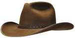 264 Voyager style whiskey color hat with Narrow Rivets Brown hatband