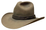 274 Voyager style pecan color hat with distressed brown bilet & brass buckle hatband