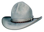29 Montana Peak style silverbelly color hat with RA 141 brown leather hatband w/ rivets