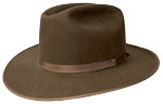 318F-LBJ style pecan color hat with matching ribbon