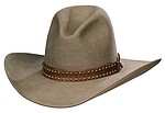 32 Curley style hat, Natural Beaver color with leather hatband