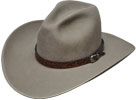 320 Back Country style natural color hat with SK Tooled Brown Leather Billet SS Buckle Set
