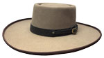 344 Telescope style hat, natural color with brown hatband