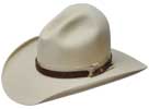 4 Tom Horn style bone color hat with SK 3/8" hand tooled leather w/SS buckle set hatband