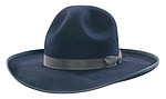 45 Two Dot style navy hat with charcoal ribbon
