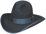 46 Conagher style black hat with charcoal grey ribbon