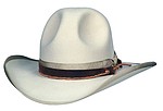53 Conagher style bone color hat with Russet LBR #15 with a twist hatband