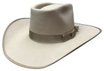68 Roping Horse Style sand color hat with ground grey ribbon
