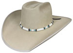 68 Roping Horse Style sand color hat with ground grey ribbon