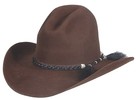 7 Tom Horn style brown hat with AAHB82A Brown with Black rope & tails hatband