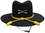 73 Cavalry style black hat with Cavalry knots hatband and crossed swords