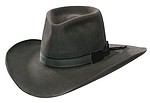 74 Tel Sackett style charcoal color hat with Tel Sackett LBR (Black/Charcoal Grey) hatband