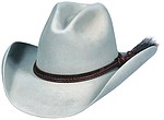89 Rocking BAR style Silverbelly color hat with braided horsehair hatband