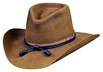 91 Rebel Drover style whiskey color hat with KH braided black cavalry