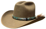 99 ACE style pecan color hat with AA HHT-02T-6 brown w/turquoise hatband