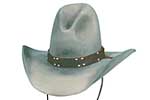 QDU style silverbelly color hat with 1 1/4 ” R/O brown, light buckstitch hatband